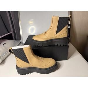 SOREL CARIBOU X Waterproof Platform Chelsea Boot(Women) 8M CANOE/JET NWB $190